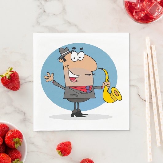 サクソフォンプレイヤーミュージシャン スタンダードランチョンナプキン