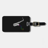 サクソフォンプレーヤージャズミュージシャンサックス ラゲッジタグ (正面横)