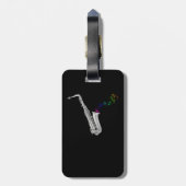 サクソフォンプレーヤージャズミュージシャンサックス ラゲッジタグ (裏面縦)