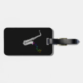 サクソフォンプレーヤージャズミュージシャンサックス ラゲッジタグ (裏面横)