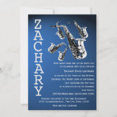 サクソフォンマニアミュージックブルーバー(ユダヤ教の)バル・ミツバー 招待状 (正面)