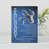 サクソフォンマニアミュージックブルーバー(ユダヤ教の)バル・ミツバー 招待状 (スタンド正面)