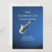 サクソフォンマニアミュージックブルーバー(ユダヤ教の)バル・ミツバー 招待状 (裏面)