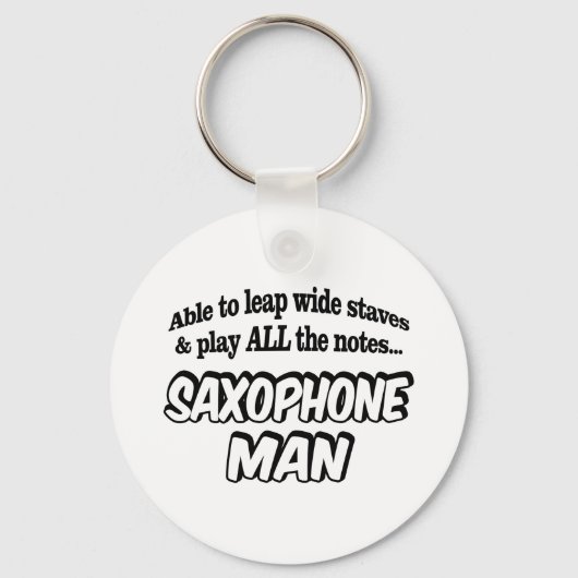 サクソフォンマン – 音楽スーパーヒーロー キーホルダー (正面)