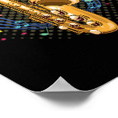 サクソフォンミュージカル楽器ドラムズバスピアニストTr ポスター (角)