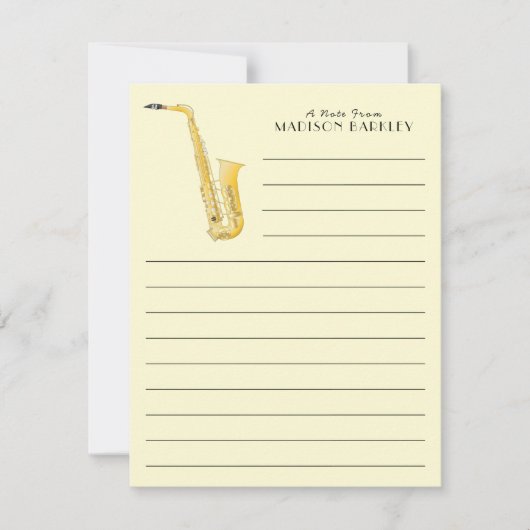 サクソフォンミュージシャンバンド先生サンキューカード サンキューカード (正面)