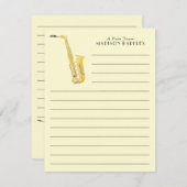 サクソフォンミュージシャンバンド先生サンキューカード サンキューカード (正面/裏面)