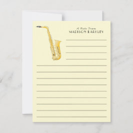 サクソフォンミュージシャンバンド先生サンキューカード サンキューカード