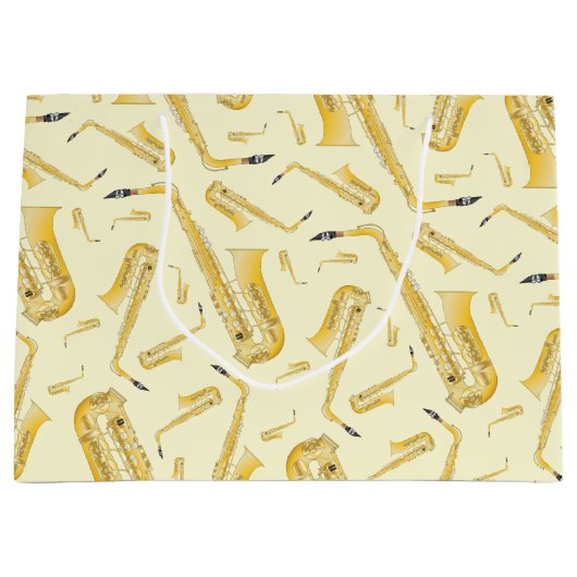 サクソフォンミュージシャンバンド先生ラージ抱き枕 ラージペーパーバッグ (正面)