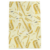 サクソフォンミュージシャンバンド先生 ミディアムペーパーバッグ (裏面)