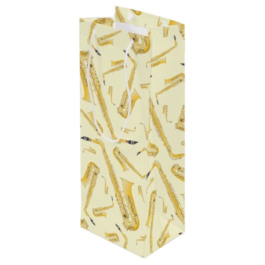 サクソフォンミュージシャンバンド先生 ワインギフトバッグ (裏面アングル)