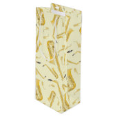 サクソフォンミュージシャンバンド先生 ワインギフトバッグ (正面アングル)