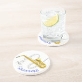 サクソフォンラウンドサンドストーン飲料用コースター コースター (側面)
