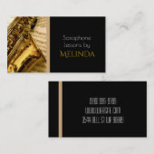サクソフォンレッスン、音楽、楽器名刺 名刺 (正面/裏面)