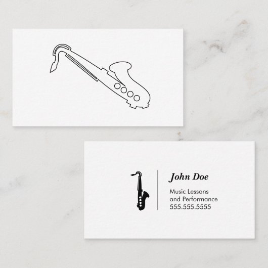 サクソフォンロゴ-名刺 名刺 (正面/裏面)
