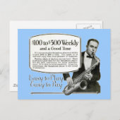 サクソフォンヴィンテージAd ポストカード (正面/裏面)