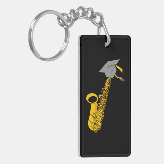 サクソフォン卒業キーチェーン キーホルダー (正面左)