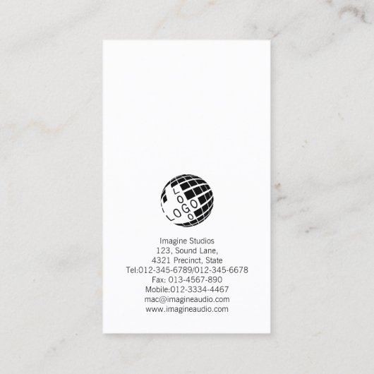 サクソフォン奏者サクソフォンプレイヤー音楽ミュージシャン 名刺 (裏面)