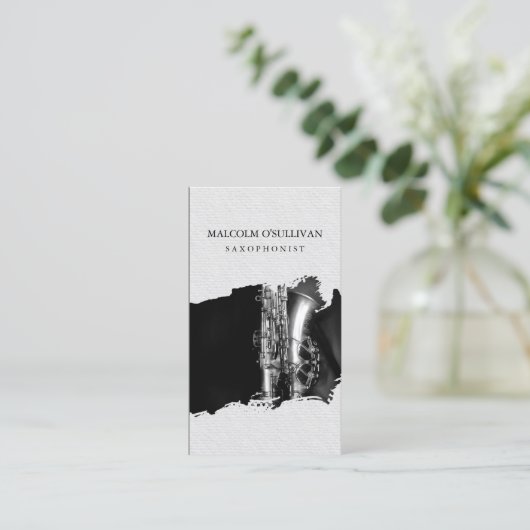 サクソフォン奏者サクソフォンプレイヤー音楽ミュージシャン 名刺 (スタンド正面)