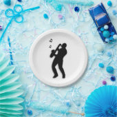 サクソフォン奏者 ペーパープレート (パーティー)