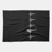 サクソフォン奏者、EKGヘアに最適な贈り物 キッチンタオル (横)