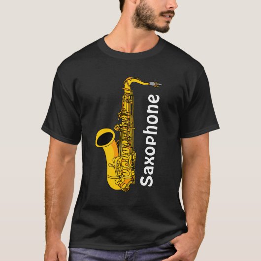 サクソフォン文字 Tシャツ (正面)