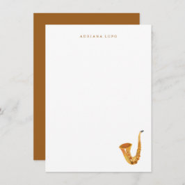 サクソフォン文房具 – パーソナライズされたサクソフォンカード ノートカード