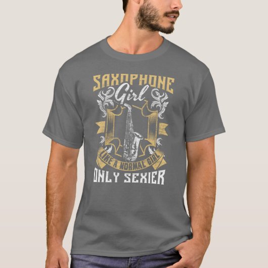 サクソフォン楽器ギフト Tシャツ (正面)
