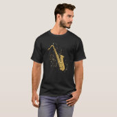 サクソフォン楽器プレミアム Tシャツ (正面フル)