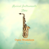 サクソフォン漫画イラストレーション ウィンドウサイン (シート3)