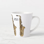 サクソフォン漫画イラストレーション カフェラテマグ (右)