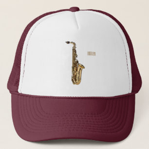 サクソフォン漫画イラストレーション キャップ