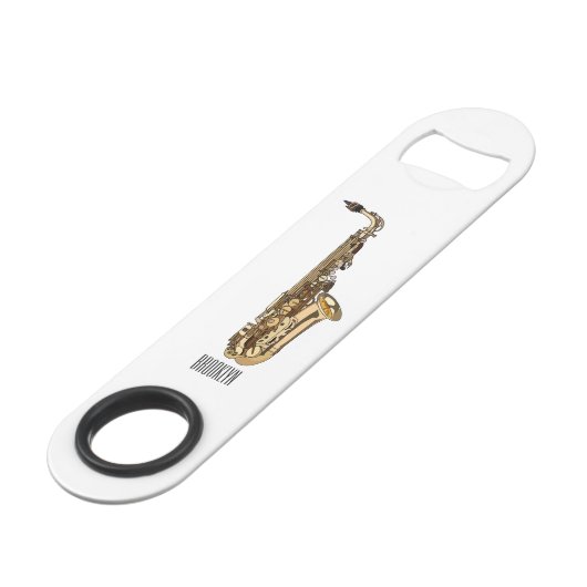 サクソフォン漫画イラストレーション スピード栓抜き (裏面アングル)