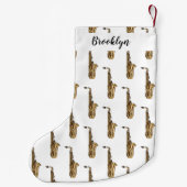 サクソフォン漫画イラストレーション スモールクリスマスストッキング (裏面)