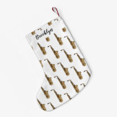 サクソフォン漫画イラストレーション スモールクリスマスストッキング (裏面 (吊り時))