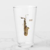 サクソフォン漫画イラストレーション タンブラーグラス (裏面)