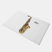 サクソフォン漫画イラストレーション ドアマット (アングル)