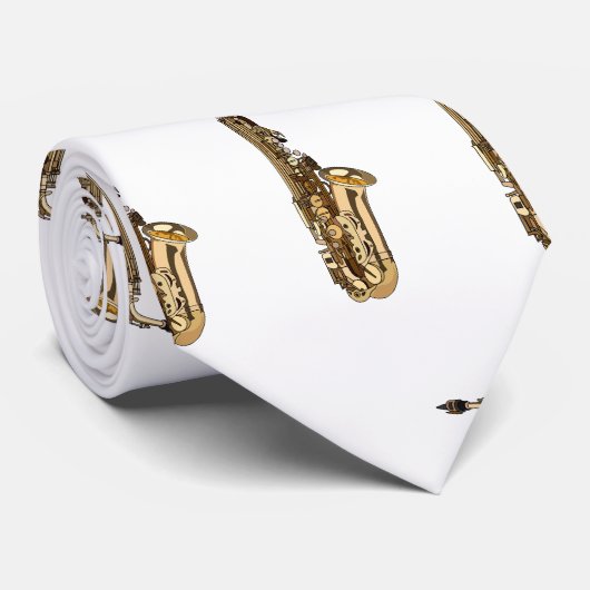 サクソフォン漫画イラストレーション ネクタイ (ロール)