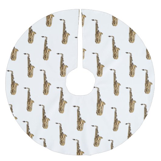 サクソフォン漫画イラストレーション ブラッシュドポリエステルツリースカート (正面)