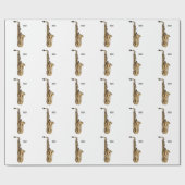 サクソフォン漫画イラストレーション ラッピングペーパー (フラット)