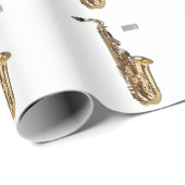 サクソフォン漫画イラストレーション ラッピングペーパー (ロールコーナー)