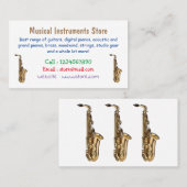 サクソフォン漫画イラストレーション 名刺 (正面/裏面)