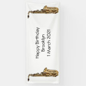 サクソフォン漫画イラストレーション 横断幕 (縦)