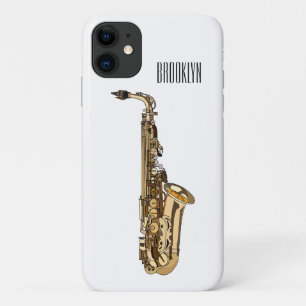 サクソフォン漫画イラストレーション iPhone 11 ケース