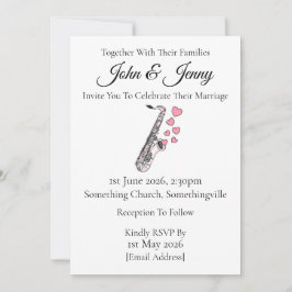 サクソフォン結婚式招待状サクソフォンミュージシャン 招待状