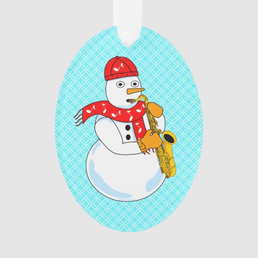 サクソフォン雪だるま オーナメント (正面)