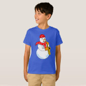 サクソフォン雪だるま Tシャツ (正面フル)