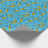 サクソフォン音楽ノートのラッピング紙 ラッピングペーパー (角)