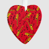 サクソフォン音楽ノートパターン オーナメント (正面)