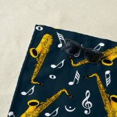 サクソフォン音楽ノートパターン ビーチタオル (インサイチュ)